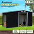 Garden Shed with Semi-Close Storage 4*8FT - Black