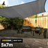 280gsm Outdoor Sun Shade Sail Canopy Grey - 5m X 7m