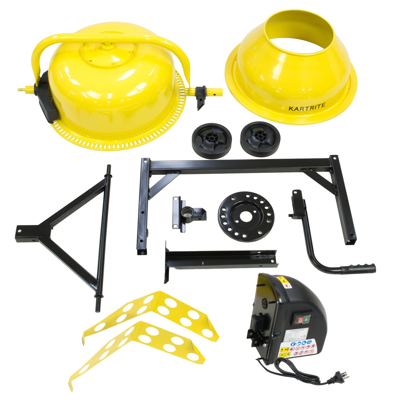 Portable 63L Cement Concrete Mixer Dual Mix Blades & Tipper Lock 220W