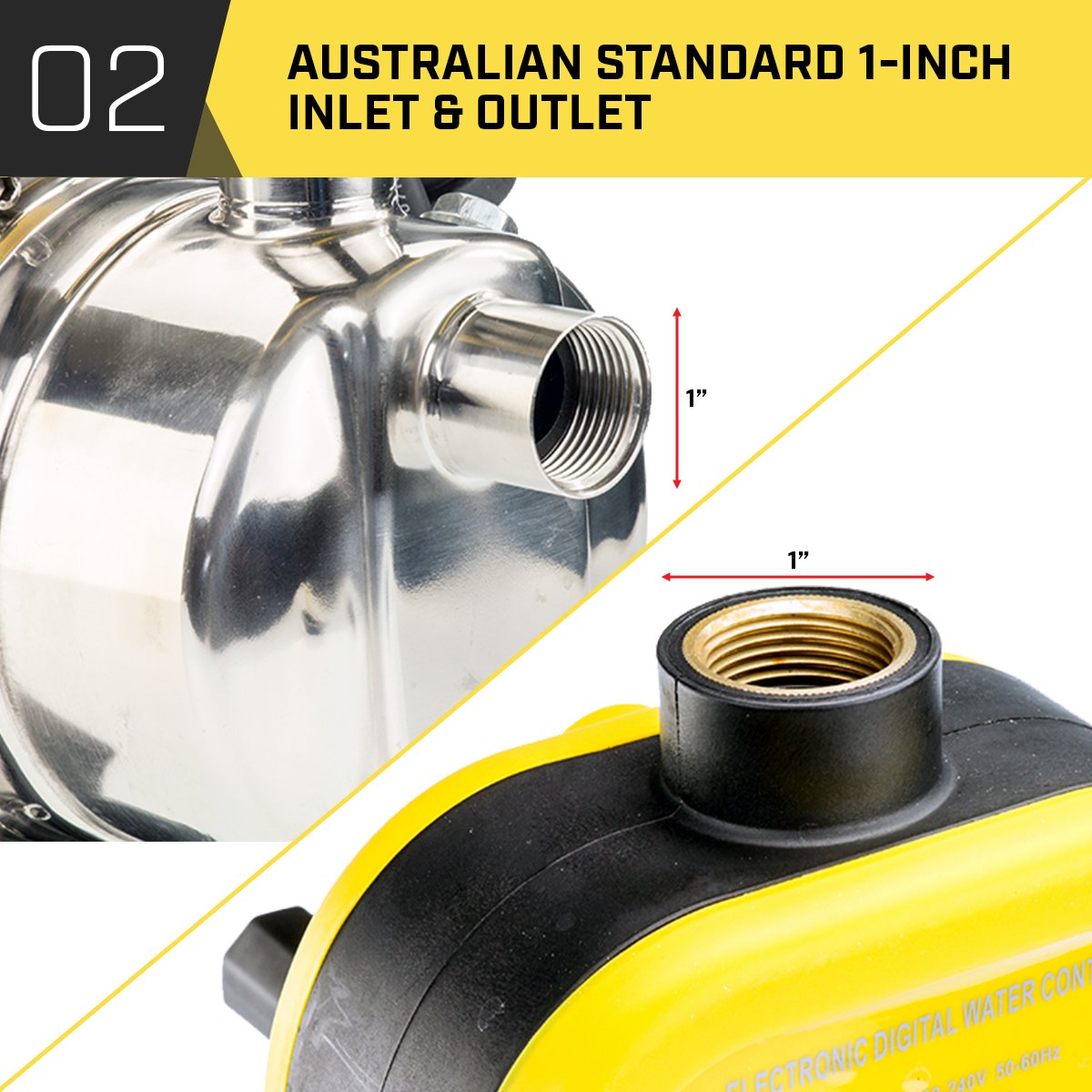 800w Weatherised Water Pump Without Controller- Yellow