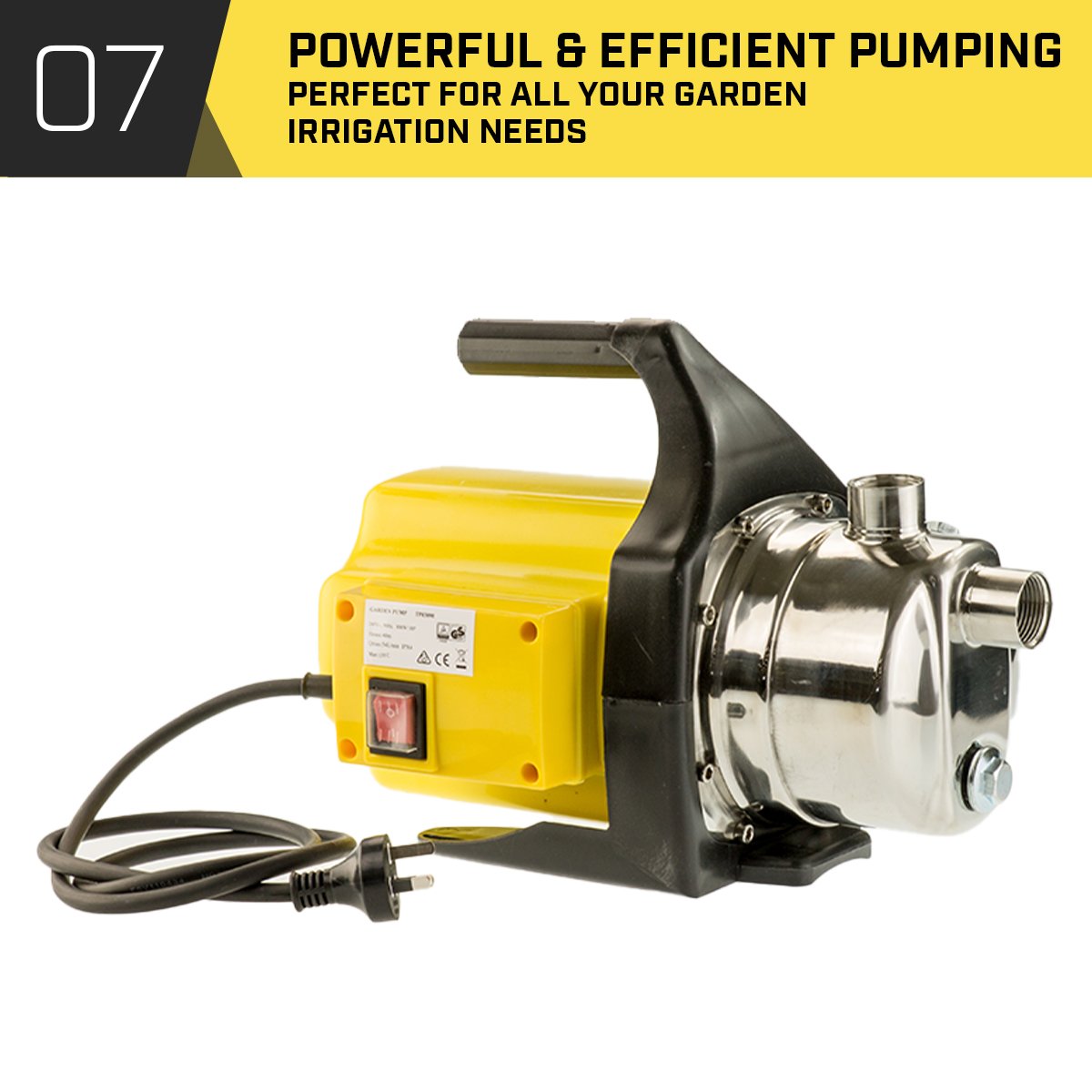 800w Weatherised Water Pump Without Controller- Yellow