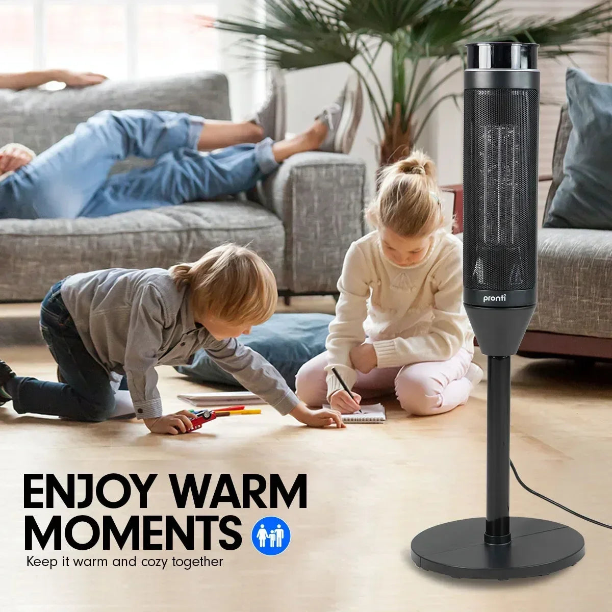 Ceramic Tower Heater – 2000W, Remote, Oscillating, Thermostat & Timer, 86cm