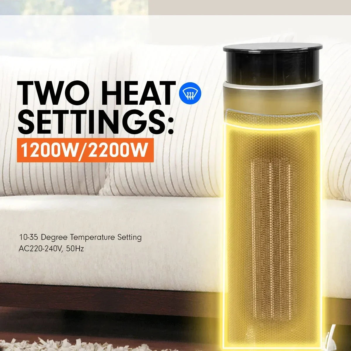 Ceramic Tower Heater – 2000W, Remote, Oscillating, Thermostat & Timer, 86cm
