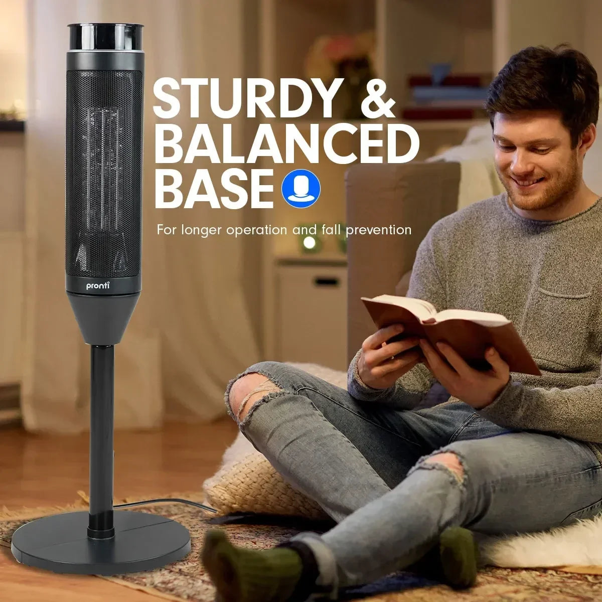 Ceramic Tower Heater – 2000W, Remote, Oscillating, Thermostat & Timer, 86cm