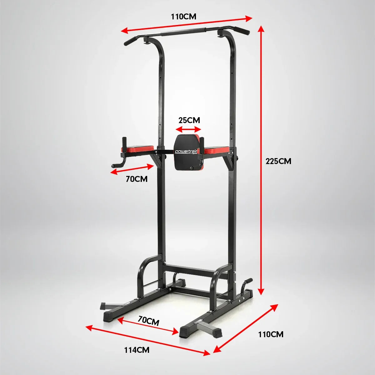 Powertrain Power Tower J06 Multifunction Strength Training Station with Pull-Up Bar Leg Raise Station Dip Bar