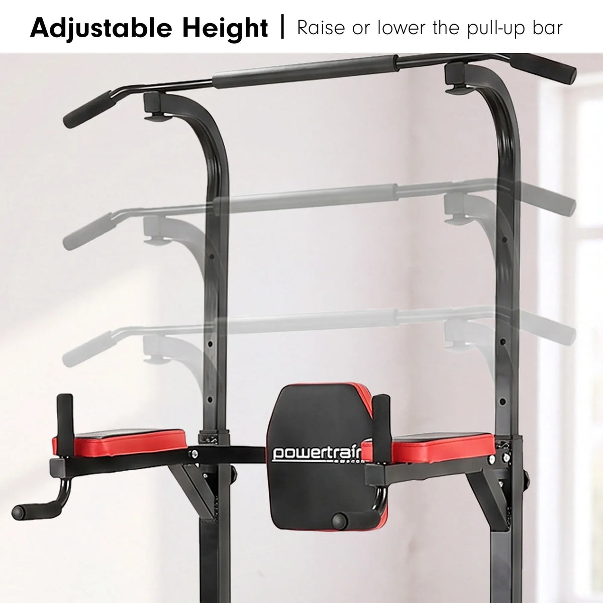 Powertrain J06 Power Tower Pull Up & Dip Station, 150kg Home Gym Multi Station