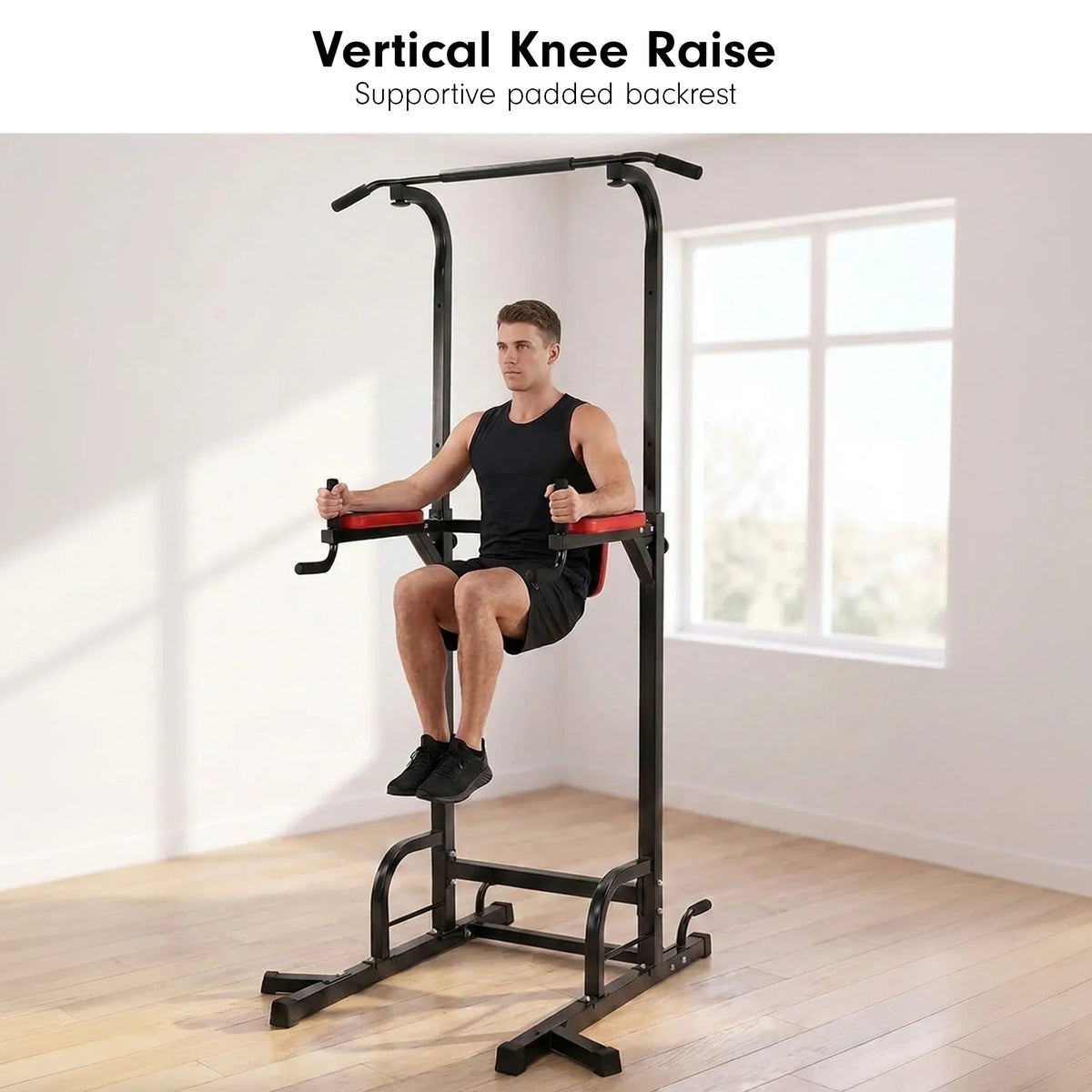 Powertrain J06 Power Tower Pull Up & Dip Station, 150kg Home Gym Multi Station