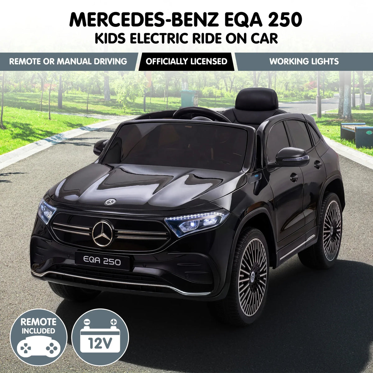 Mercedes-Benz EQA 250 Kids 12V Electric Ride-On Car with Parental Remote Control