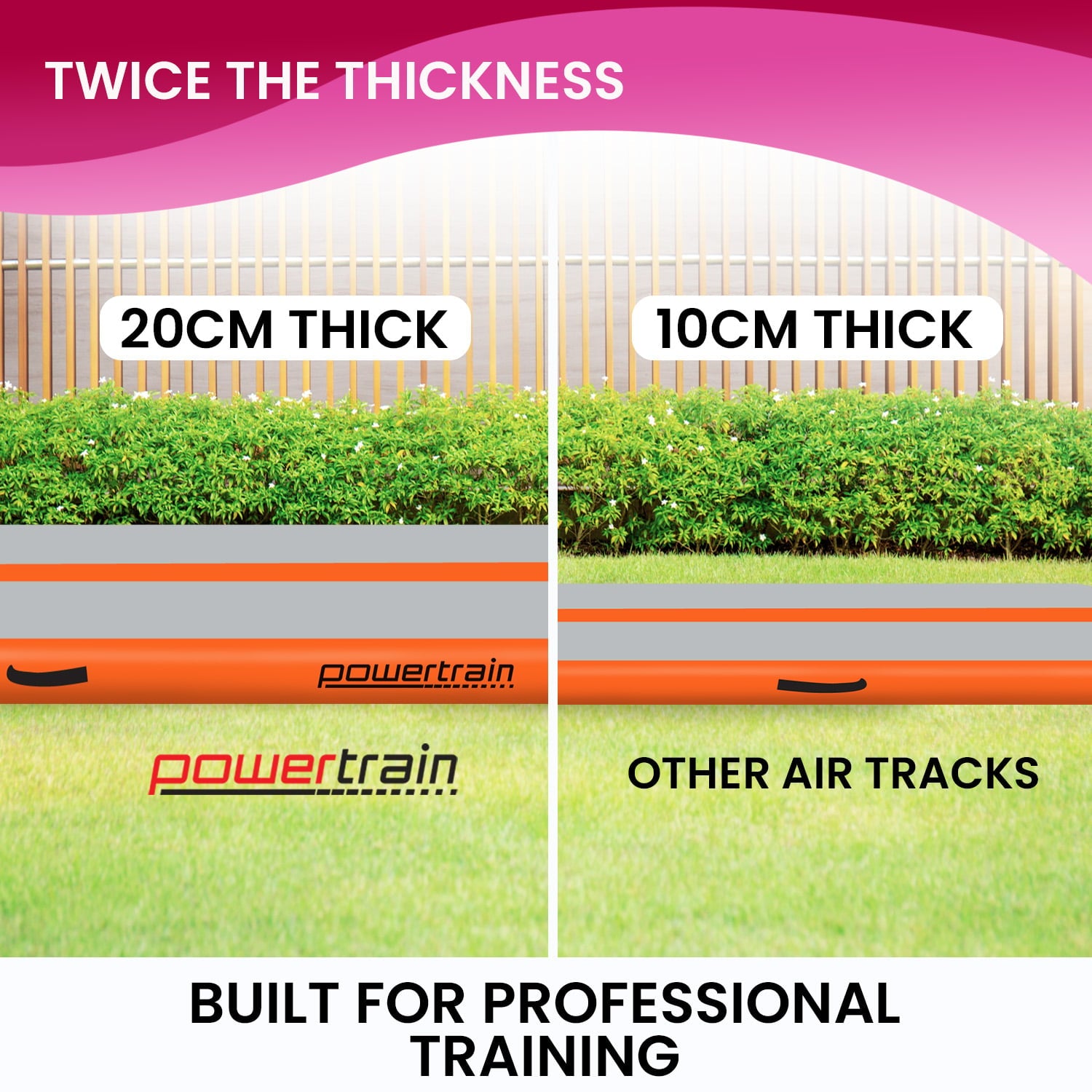 Airtrack 20cm Thick 3m x 1m Inflatable Gymnastics Tumbling Mat Air Track - Orange