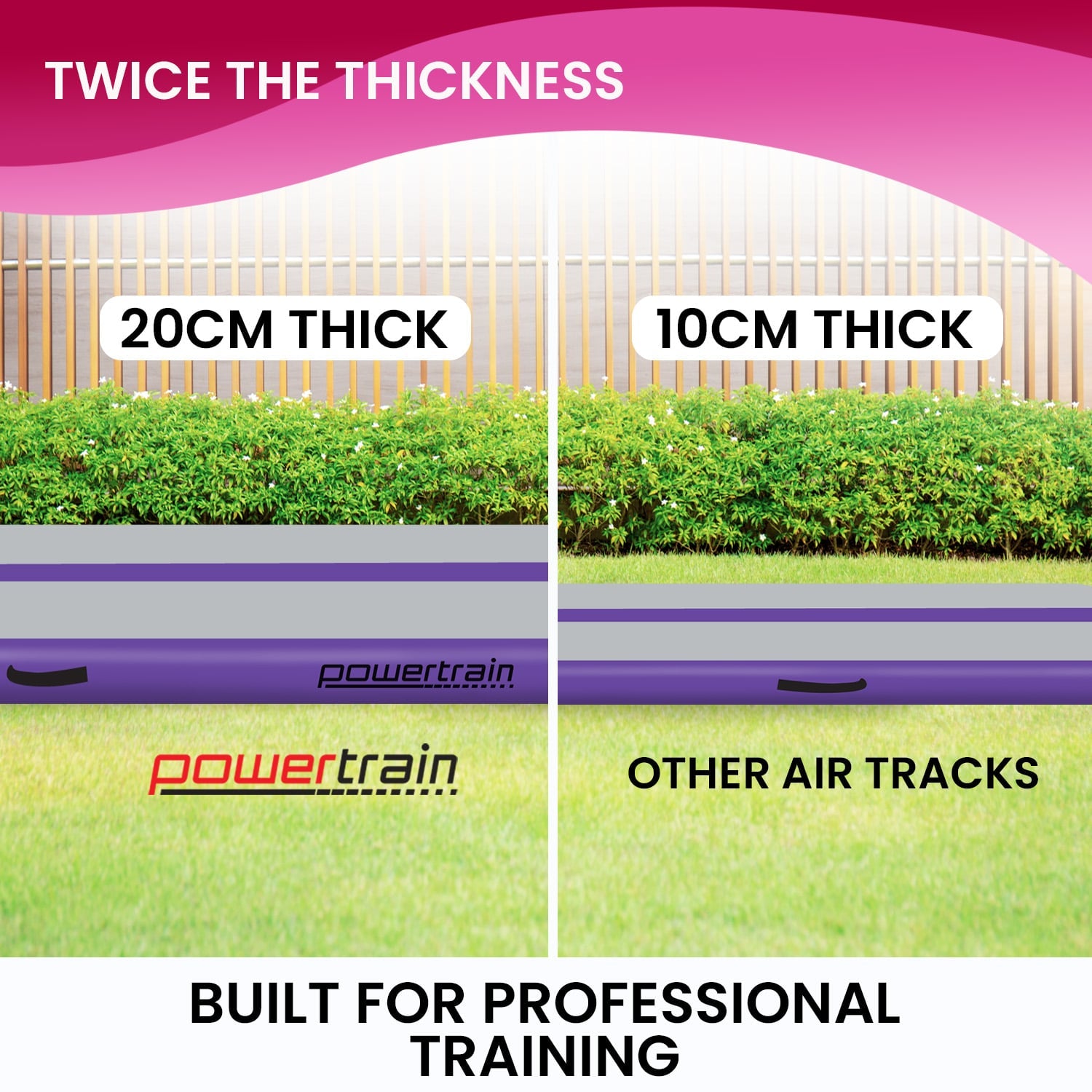 Airtrack 20cm Thick 4m x 1m Inflatable Gymnastics Tumbling Mat Air Track - Purple