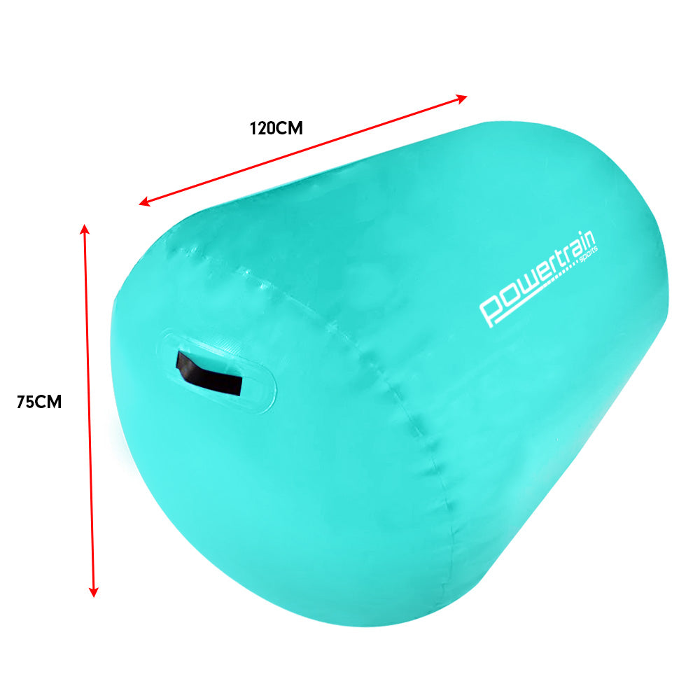 Sports Inflatable Gymnastics Air Barrel Exercise Roller 120 x 75cm - Green