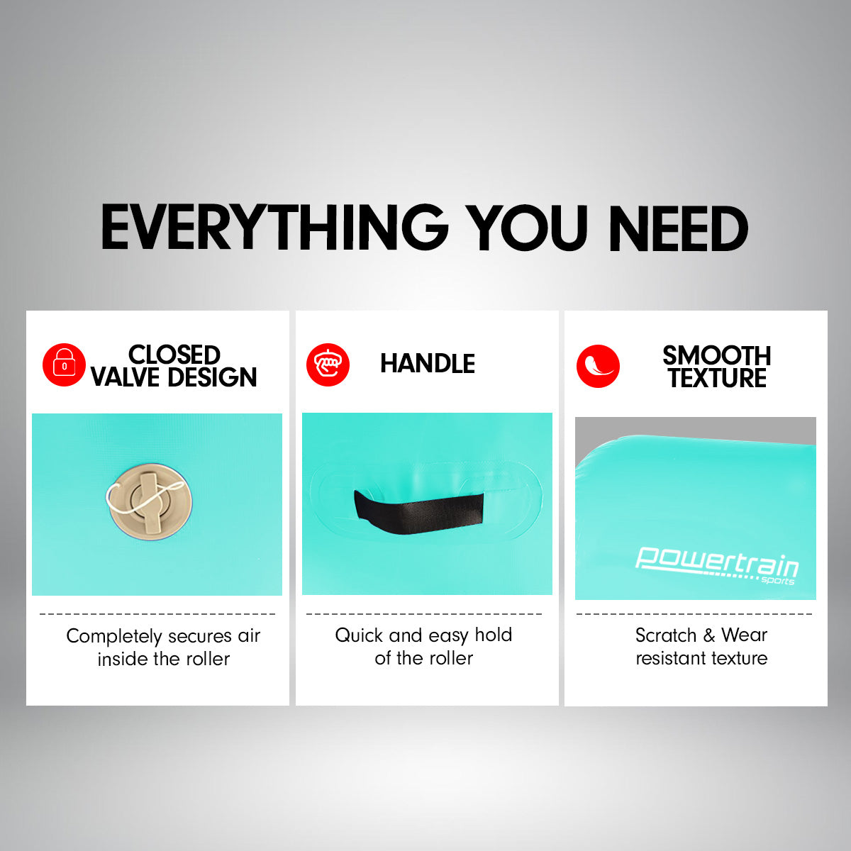 Sports Inflatable Gymnastics Air Barrel Exercise Roller 120 x 75cm - Green