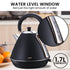 Pronti Breakfast Set with Rose Gold Kettle & Toaster with 1.2L Espresso Machine - Black