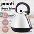 Breakfast Set with Rose Gold Kettle & Toaster with 1.2L Espresso Machine - White