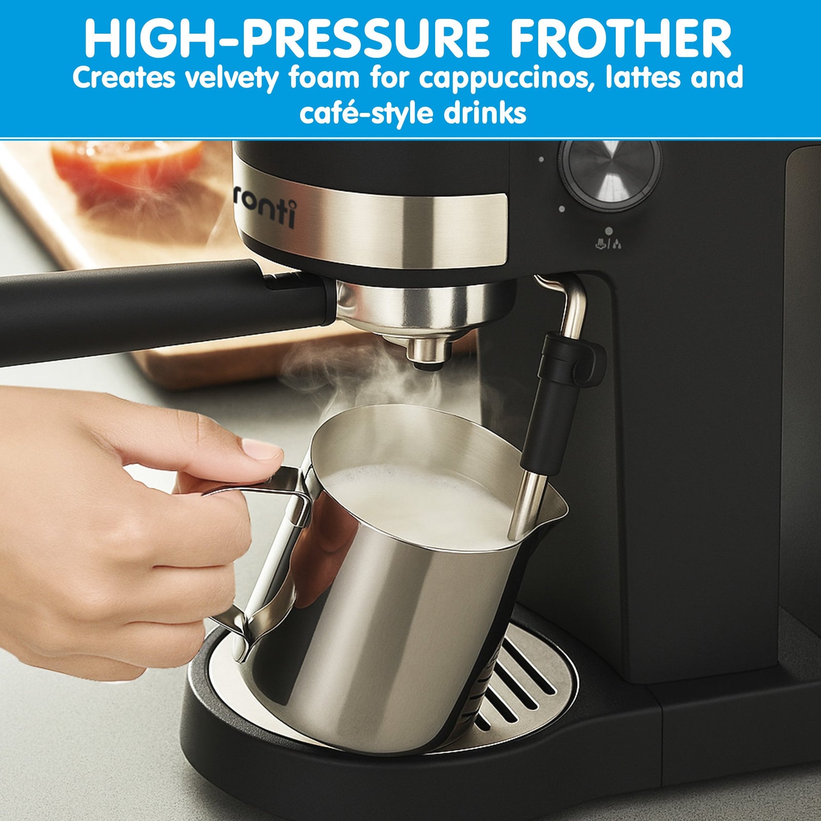 Breakfast Set with Rose Gold Kettle & Toaster with 1.2L Espresso Machine - White