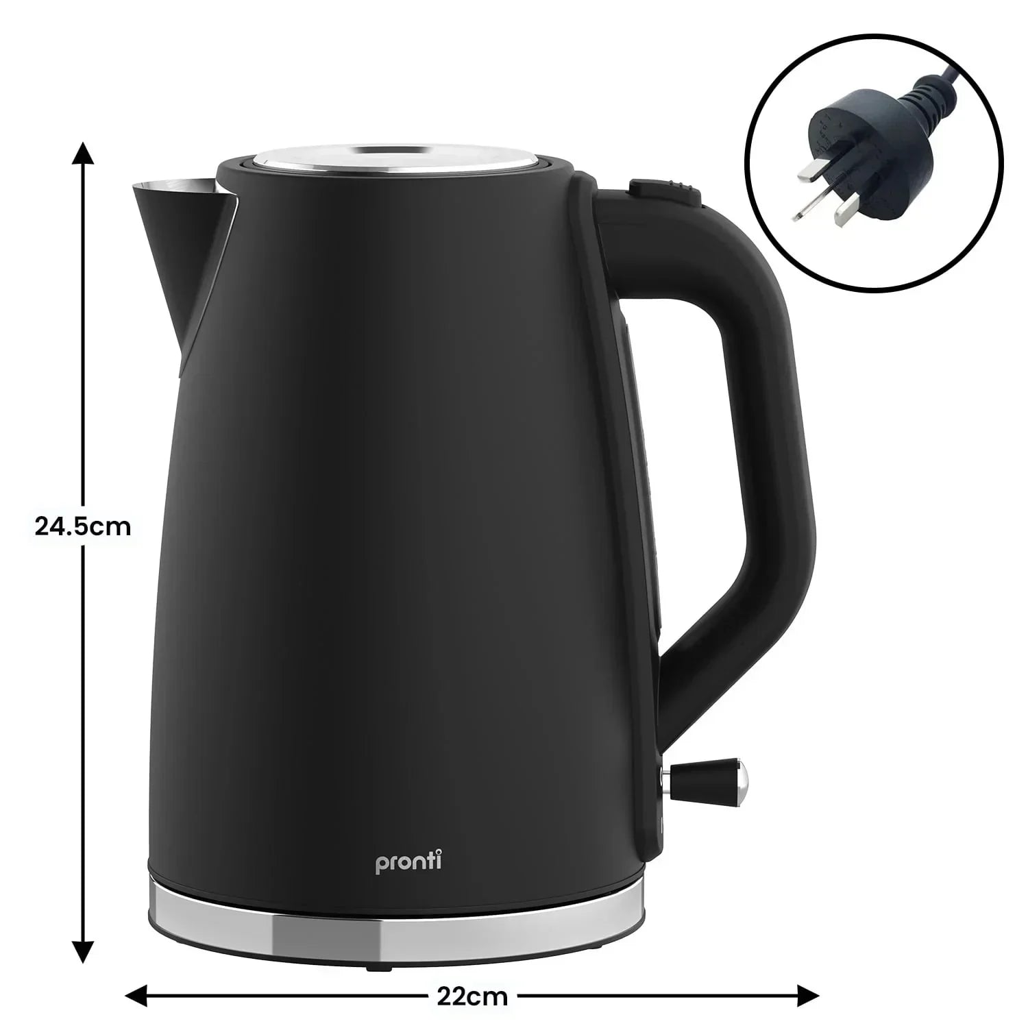 Silver Noir Collection 1.7L Electric Kettle