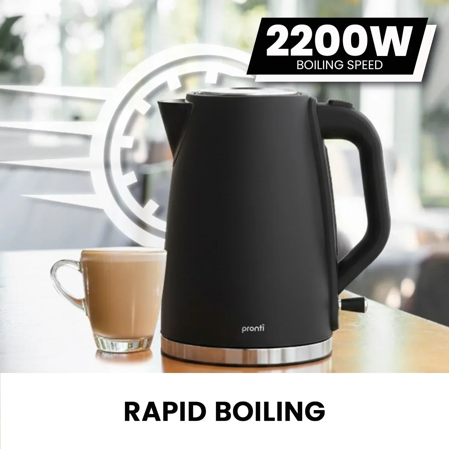 Silver Noir Collection 1.7L Electric Kettle