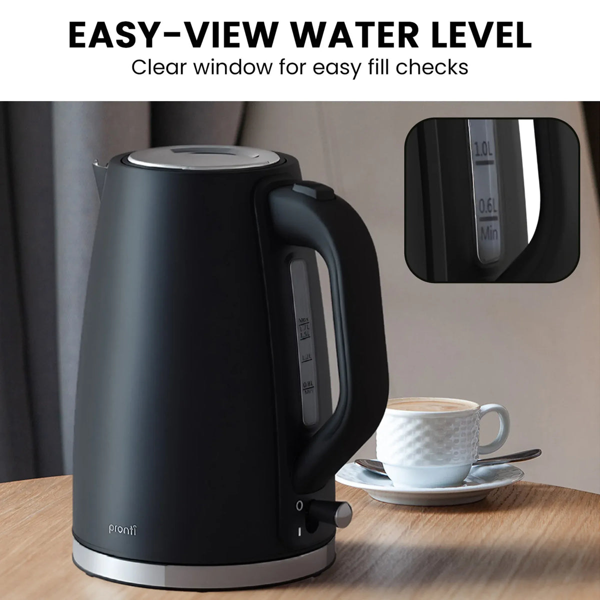 Silver Noir 4-Slice Toaster and 1.7L Kettle Bundle, Stainless Steel