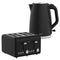 Silver Noir Collection 4 Slice Toaster and Kettle Bundle
