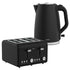 Silver Noir Collection 4 Slice Toaster and Kettle Bundle