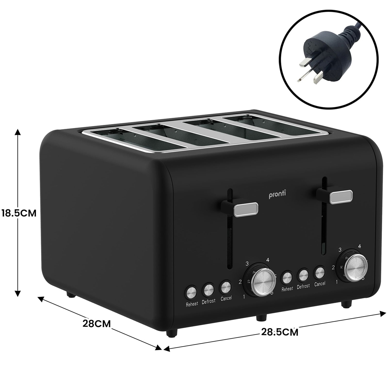 Silver Noir Collection 4 Slice Toaster and Kettle Bundle