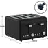 Silver Noir Collection 4 Slice Toaster and Kettle Bundle