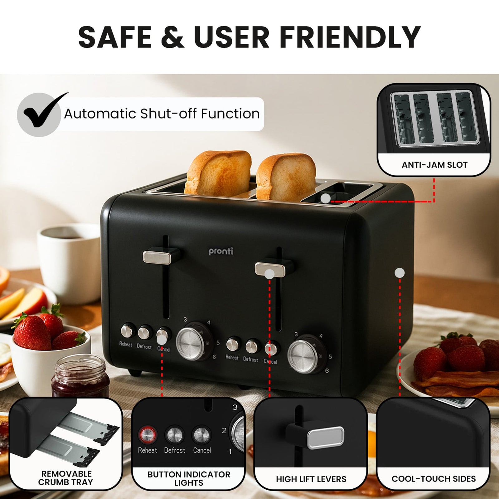 Silver Noir Collection 4 Slice Toaster and Kettle Bundle