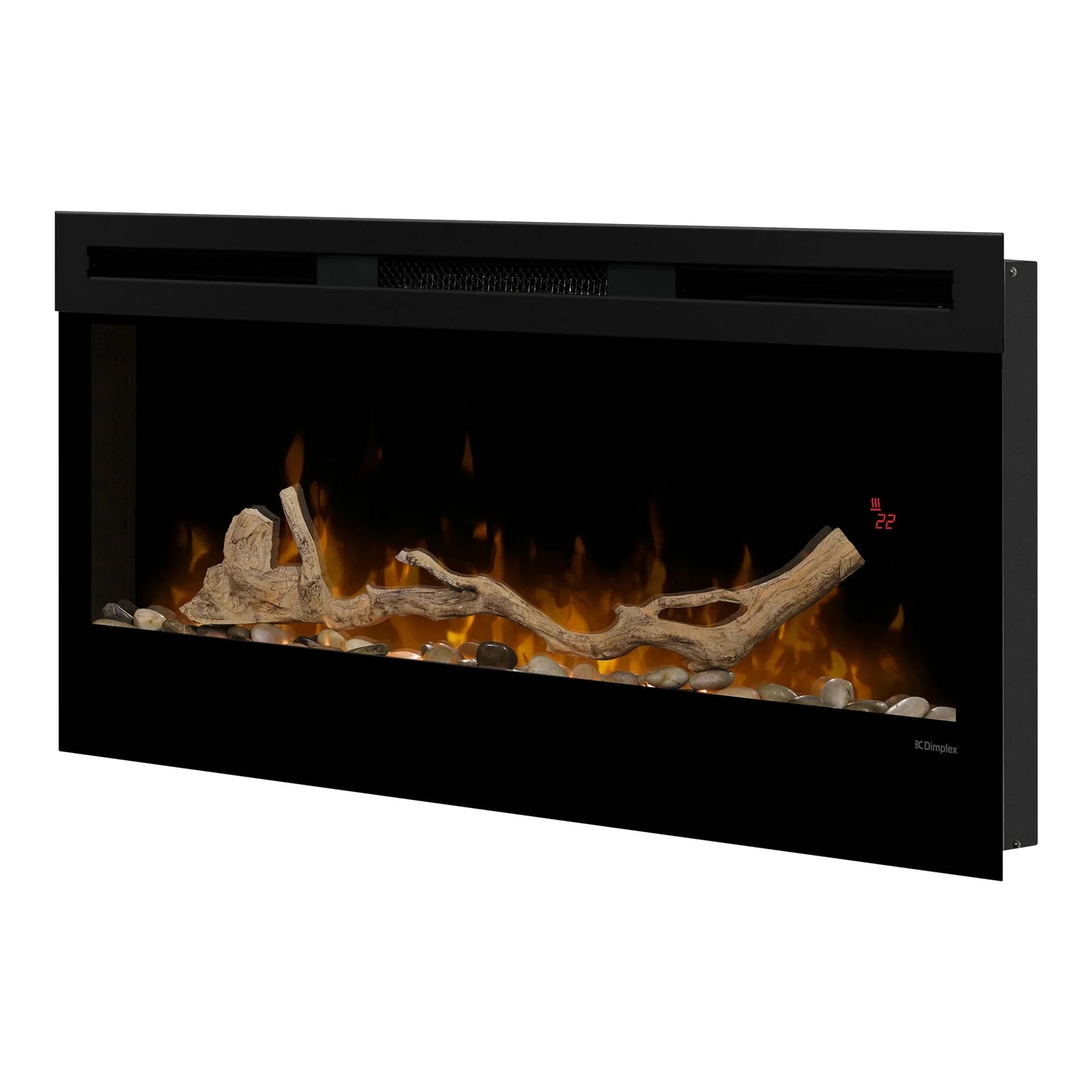 34-inch Linear Fireplace Driftwood and River Rock Accessory Package