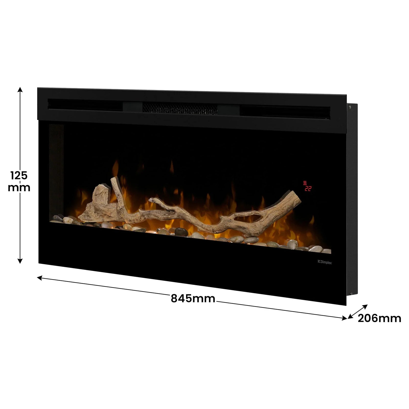 34-inch Linear Fireplace Driftwood and River Rock Accessory Package