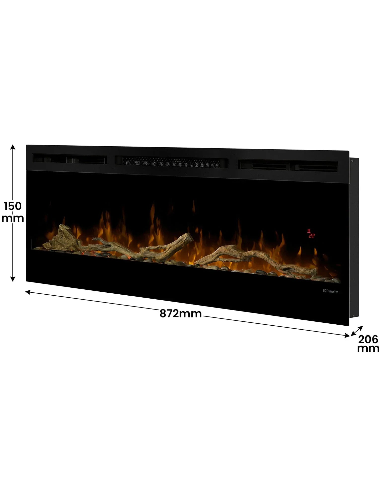 50-inch Linear Fireplace Driftwood and River Rock Accessory Package
