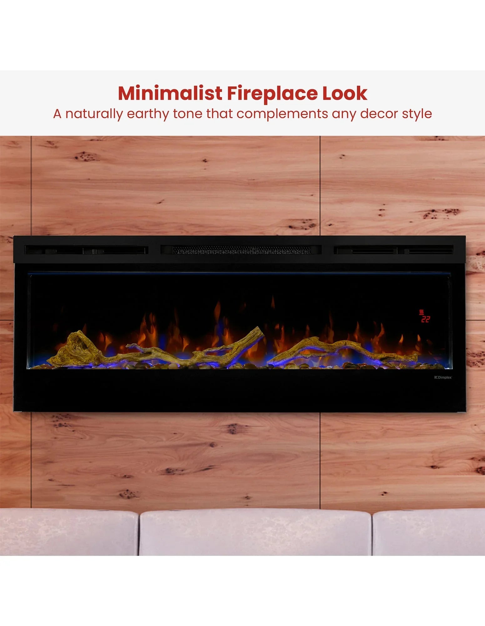 50-inch Linear Fireplace Driftwood and River Rock Accessory Package