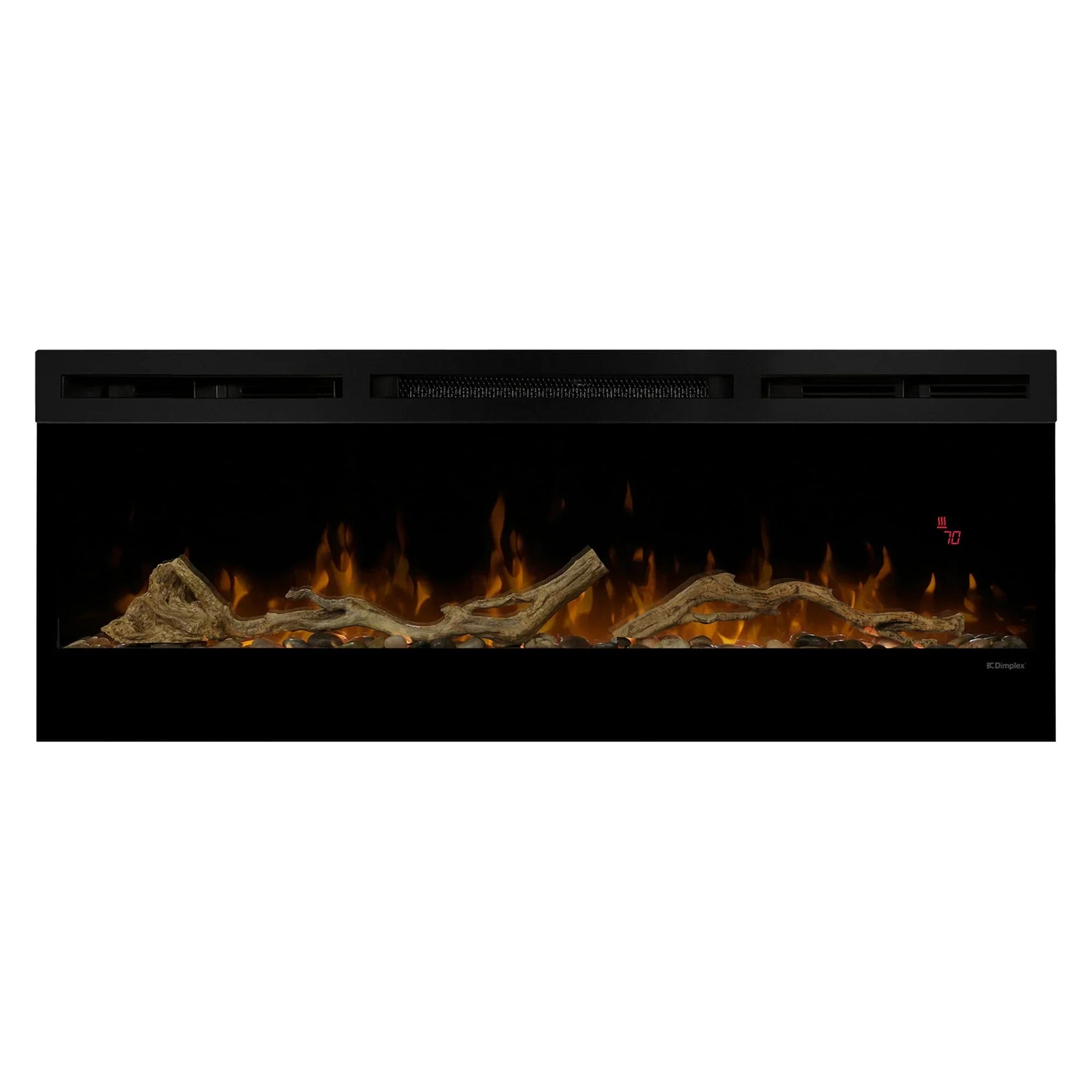 74-inch Linear Fireplace Driftwood and River Rock Accessory Package