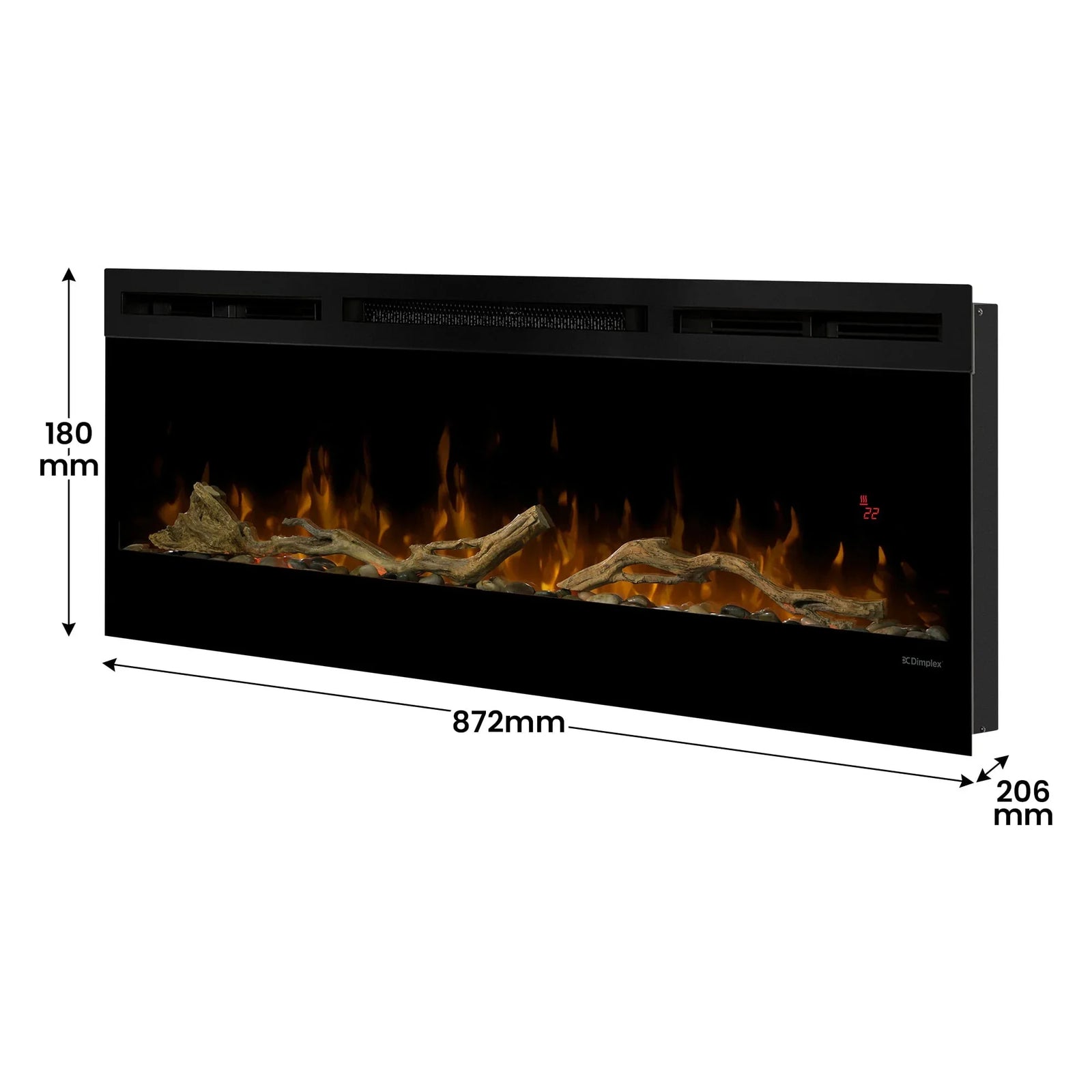 74-inch Linear Fireplace Driftwood and River Rock Accessory Package
