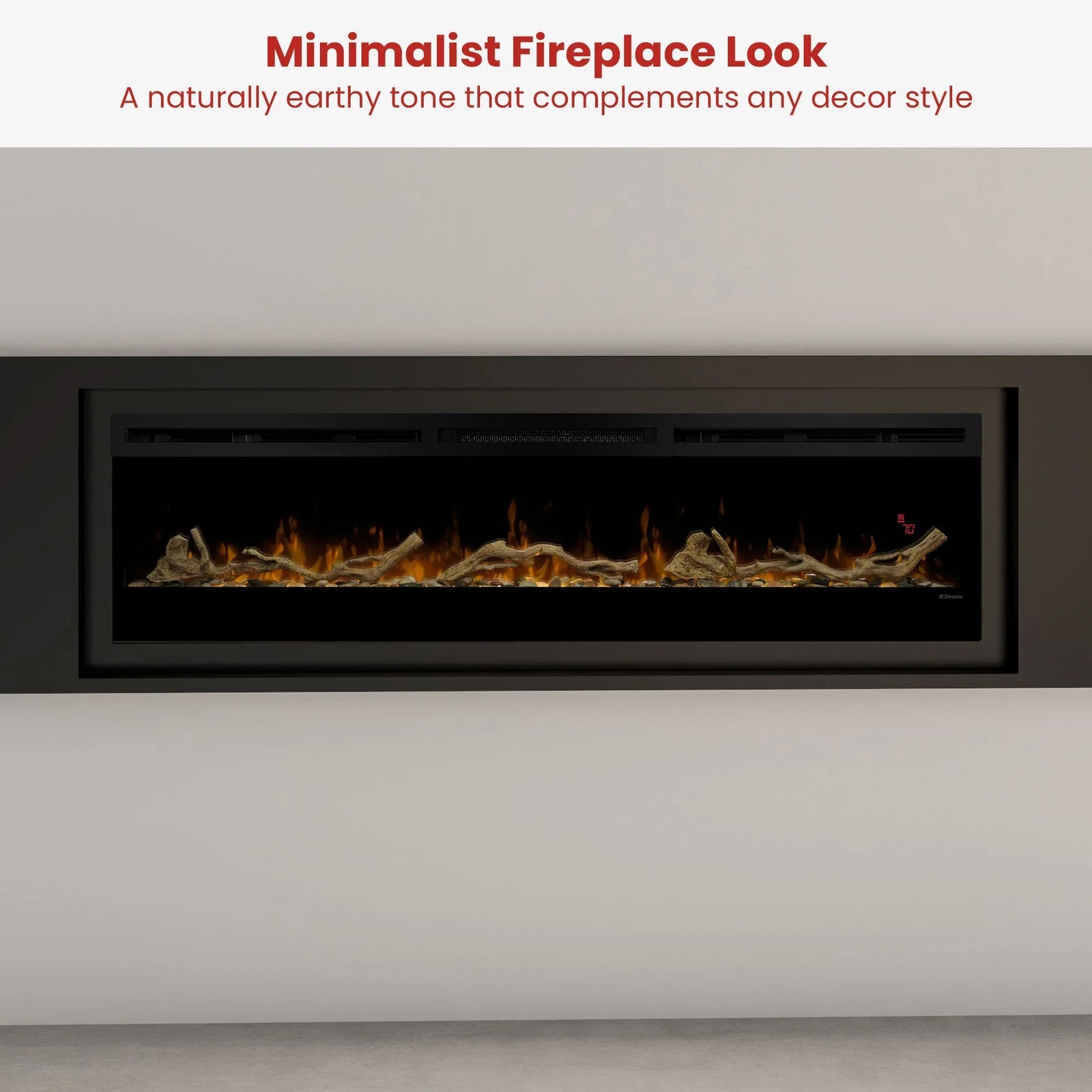 74-inch Linear Fireplace Driftwood and River Rock Accessory Package