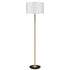 Sarantino Metal Floor Lamp Brushed Brass Finish with White Shade
