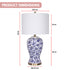 Sarantino Hand-Painted Floral Ceramic Table Lamp with Cotton Drum Shade Bedside Light for Bedroom Living Room