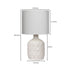 Sarantino Cream Ceramic Table Lamp with White Fabric Shade, Antique Herringbone Patterned Bedside Light