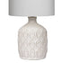 Sarantino Cream Ceramic Table Lamp with White Fabric Shade, Antique Herringbone Patterned Bedside Light