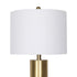 Sarantino Modern Faux Black Marble Table Lamp with Gold Brass Base & White Fabric Drum Shade