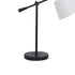 Sarantino Adjustable Black Metal Table Lamp with White Linen Fabric Shade Modern Bedside Desk Reading Light