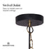 Black and Gold Pendant Light  Adjustable Sloped Ceiling 140cm