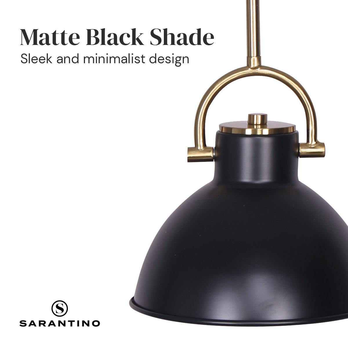 Black and Gold Pendant Light  Adjustable Sloped Ceiling 140cm