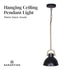 Black and Gold Pendant Light  Adjustable Sloped Ceiling 140cm