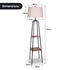 Industrial Etagere Floor Lamp with Wood-Effect Metal Shelves, Cream Linen
