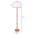 Sarantino Rattan Floor Lamp With Ghost-White Linen Shade