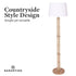 Sarantino Rattan Floor Lamp With Ghost-White Linen Shade
