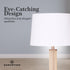 Sarantino Rattan Floor Lamp With Ghost-White Linen Shade