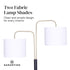 Sarantino Modern Black & Gold Task Floor Lamp with Adjustable White Linen Shade Standing Light for Living Room