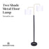 Sarantino Modern Black & Gold Task Floor Lamp with Adjustable White Linen Shade Standing Light for Living Room