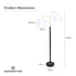 Sarantino Modern Black & Gold Task Floor Lamp with Adjustable White Linen Shade Standing Light for Living Room